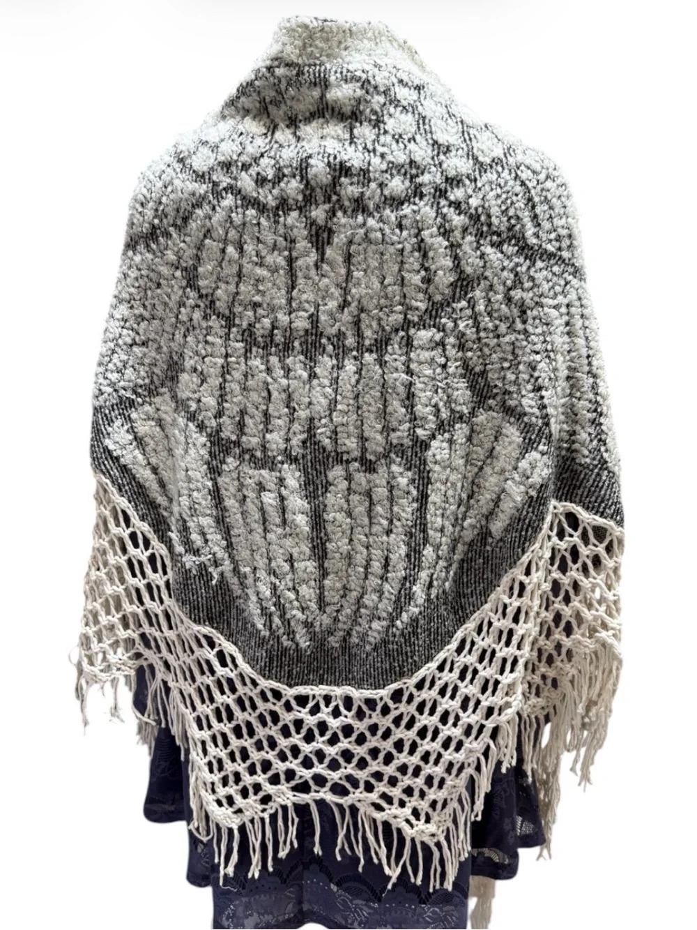 Anthropologie Angel Of The North Fringed Wrap Shawl Poncho